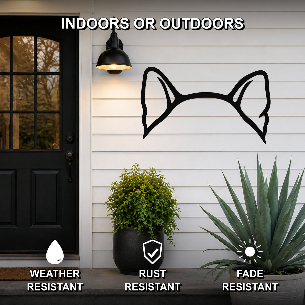 Alaskan Malamute dog ear waterproof metal wall art, mockup 2