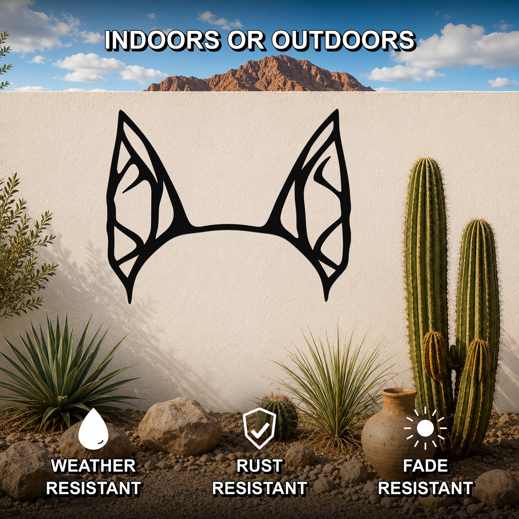 Miniature Pinscher dog ear waterproof metal wall art, mockup 2