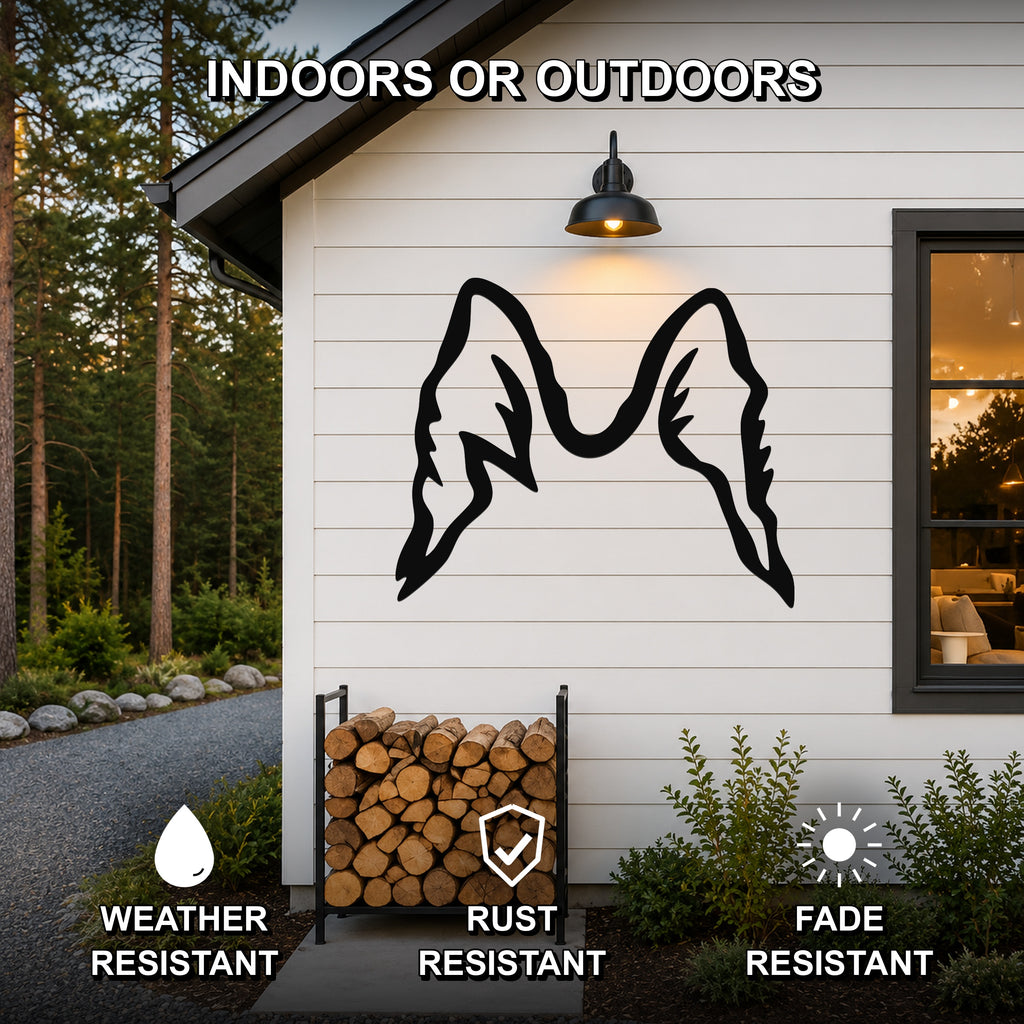 Belgian Sheepdog dog ear waterproof metal wall art, mockup 2