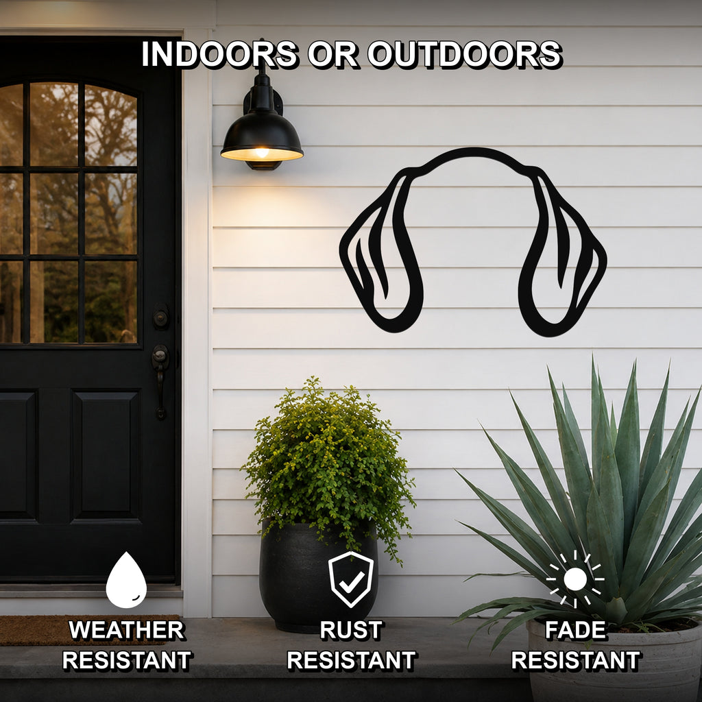 Dachshund dog ear waterproof metal wall art, mockup 2