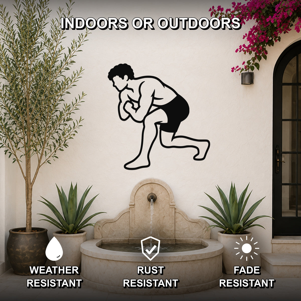 Male Wrestling Single Leg Entry waterproof steel metal wall art, mockup 2