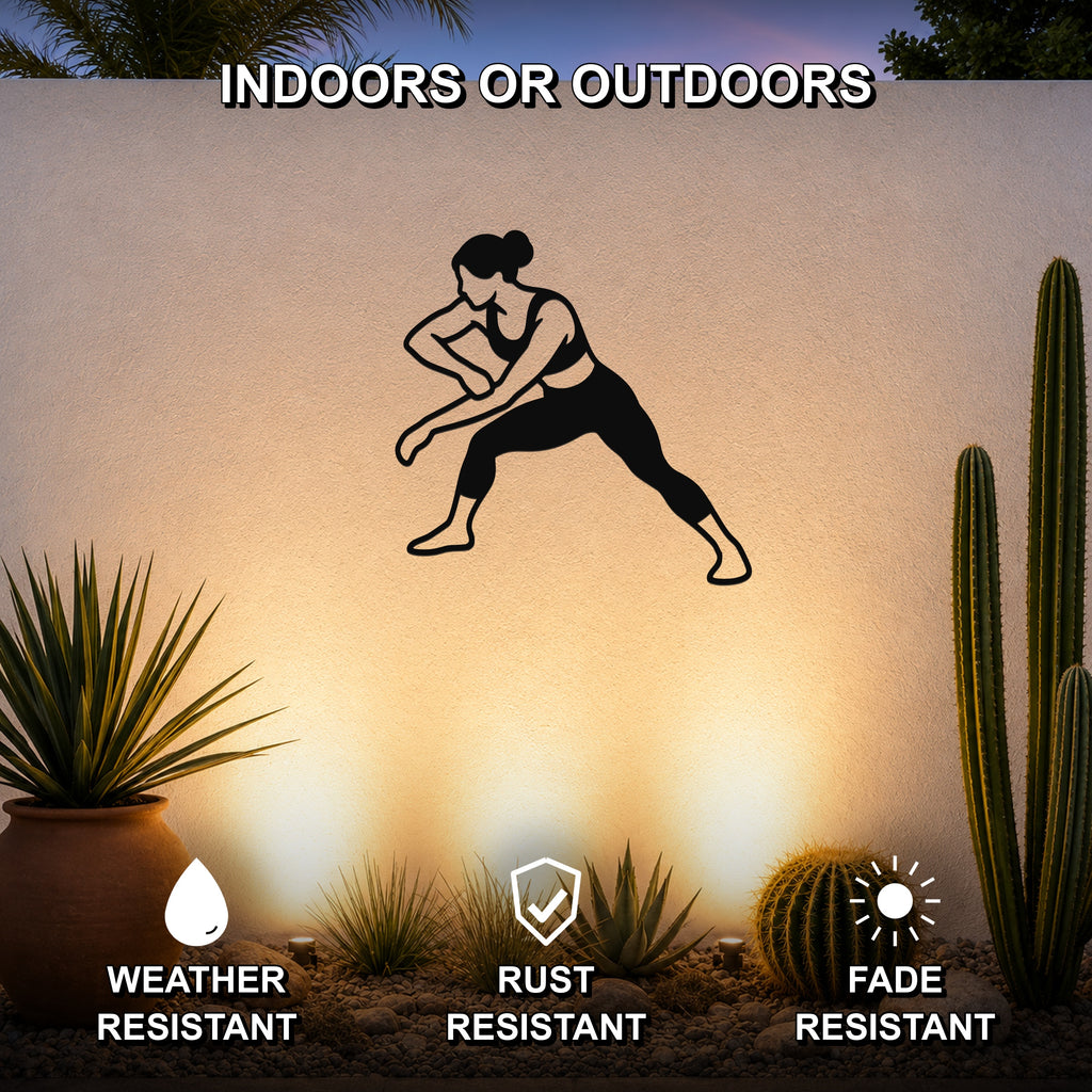 Female Wrestling Arm Drag waterproof steel metal wall art, mockup 2