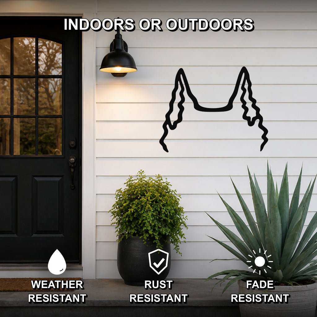 Dutch Shepherd dog ear waterproof metal wall art, mockup 2