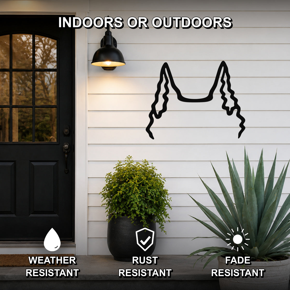 Dutch Shepherd dog ear waterproof metal wall art, mockup 2