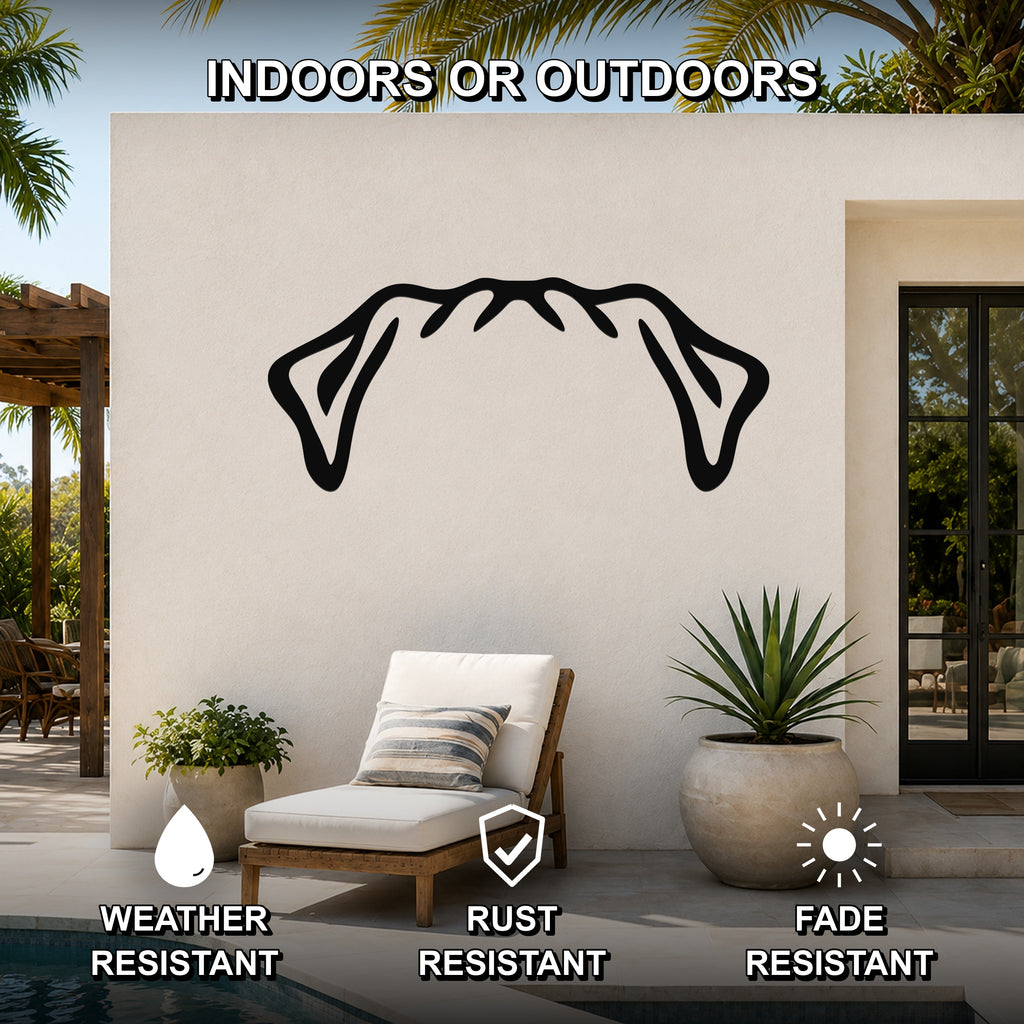 Pug dog ear waterproof metal wall art, mockup 2