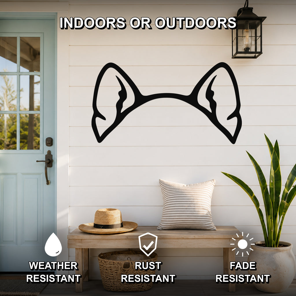 Corgi dog ear waterproof metal wall art, mockup 2