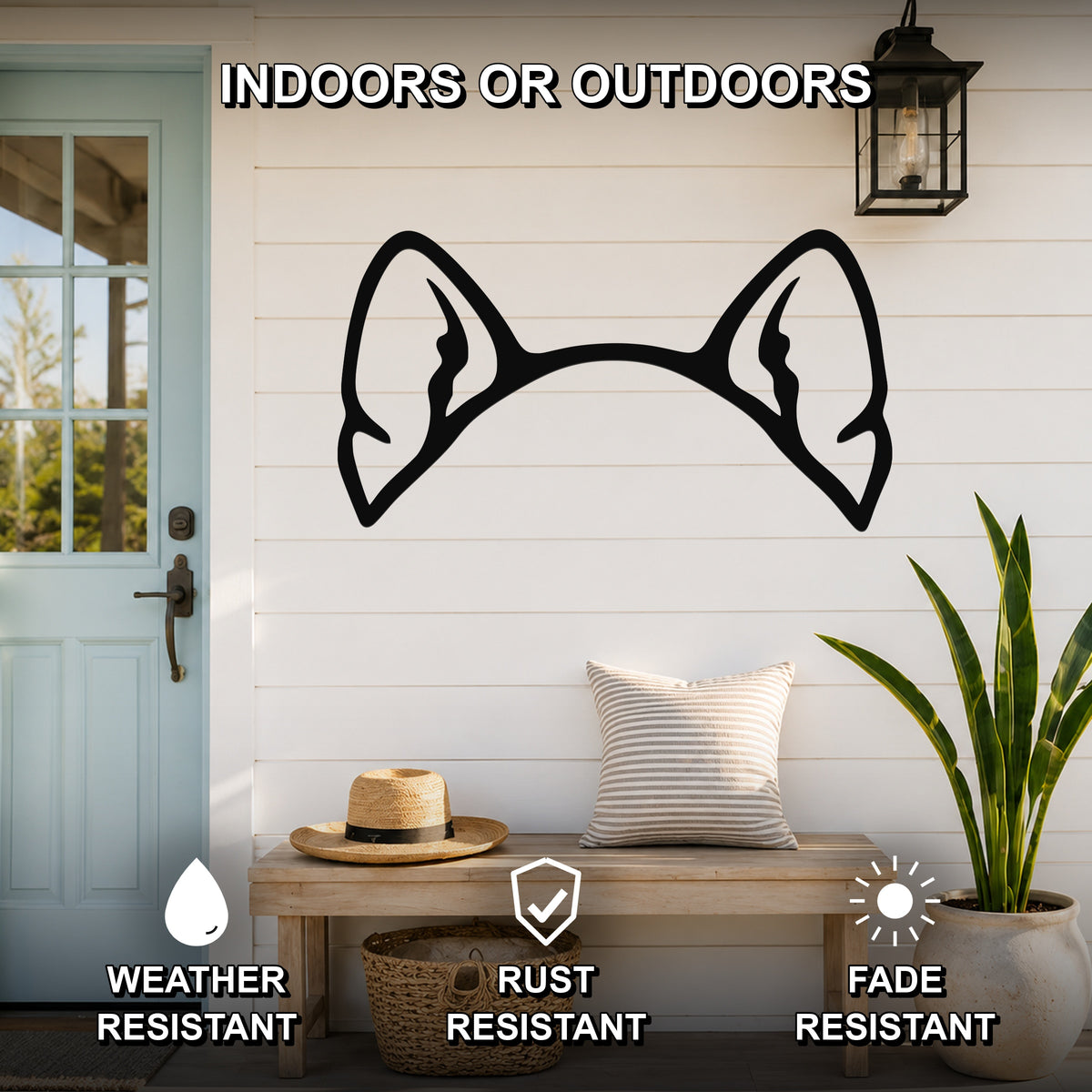 Corgi dog ear waterproof metal wall art, mockup 2