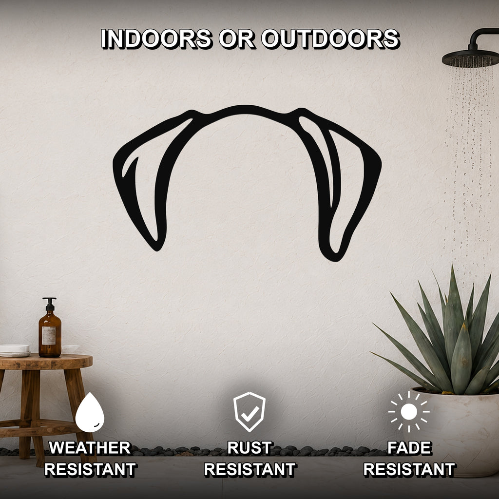 Puggle dog ear waterproof metal wall art, mockup 2