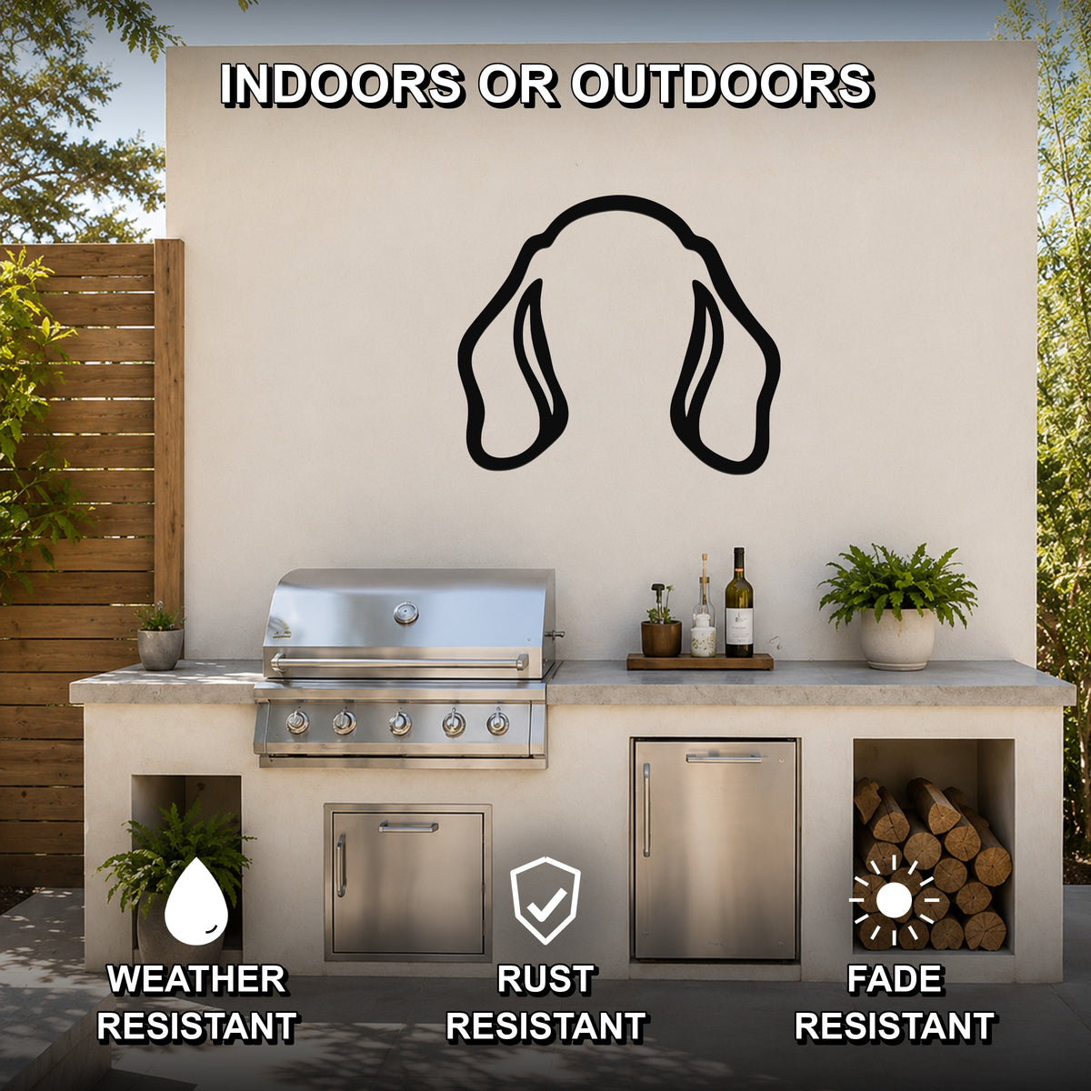 Pointer dog ear waterproof metal wall art, mockup 2