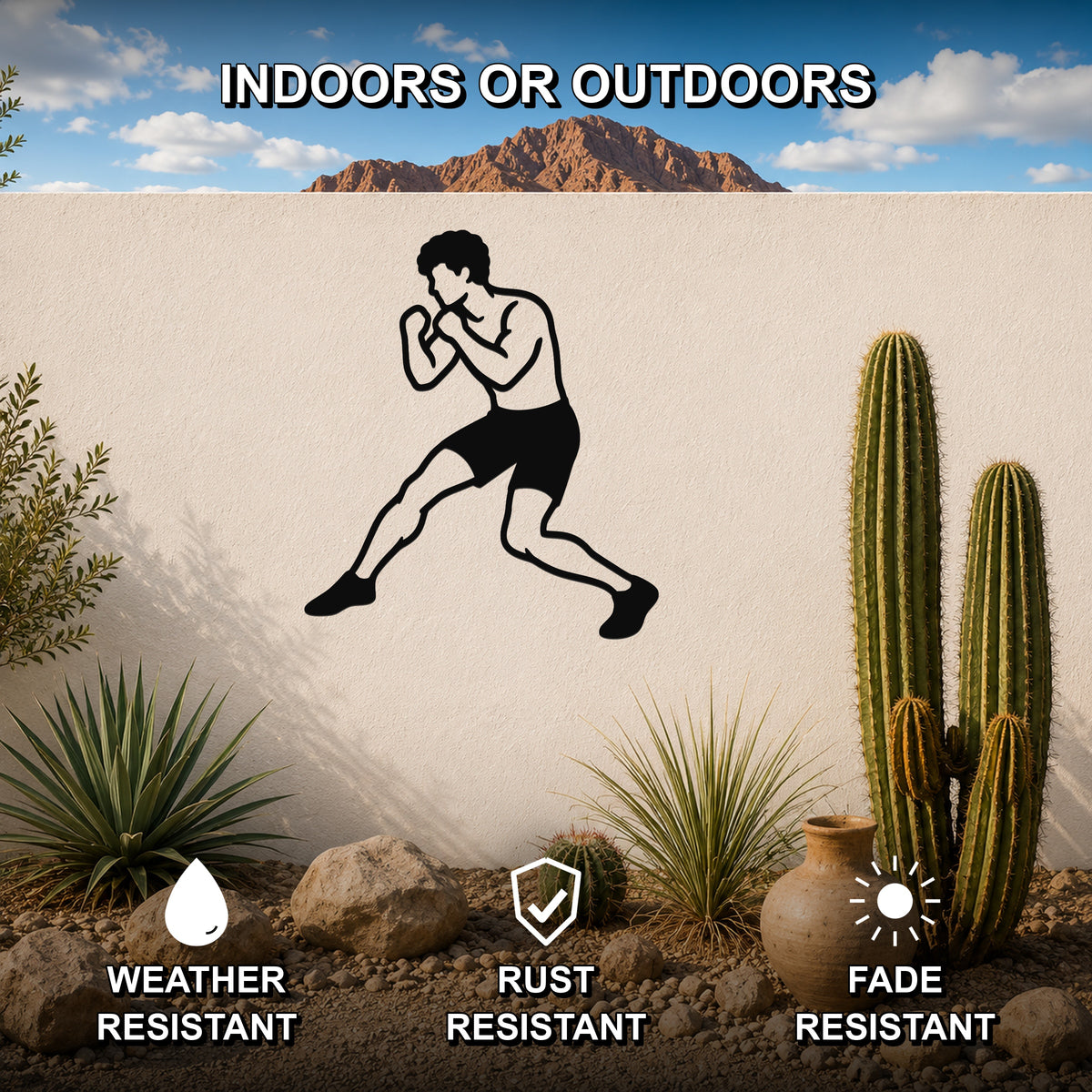 Male Wrestling Back Step Defense waterproof steel metal wall art, mockup 2