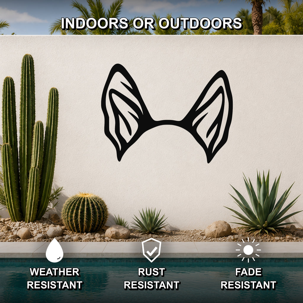 Heeler dog ear waterproof metal wall art, mockup 2