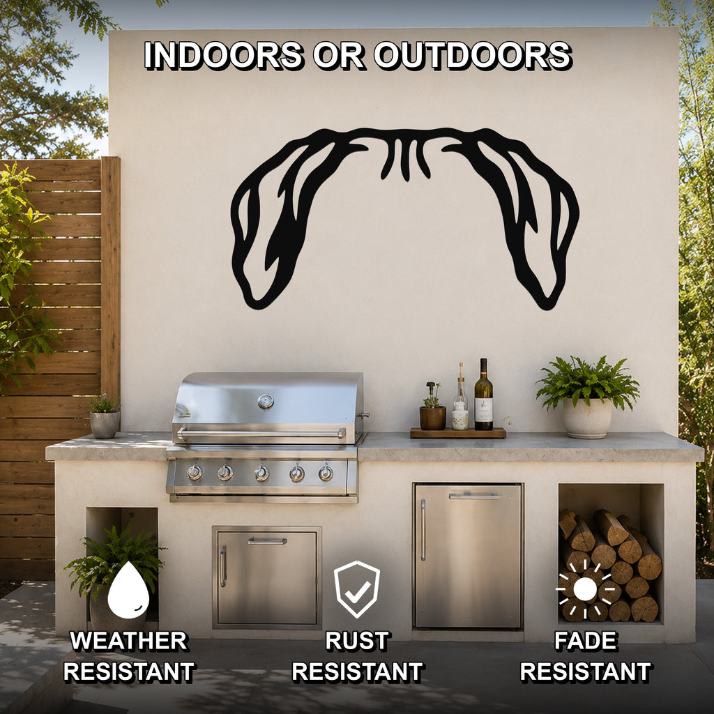 Rhodesian Ridgeback dog ear waterproof metal wall art, mockup 2