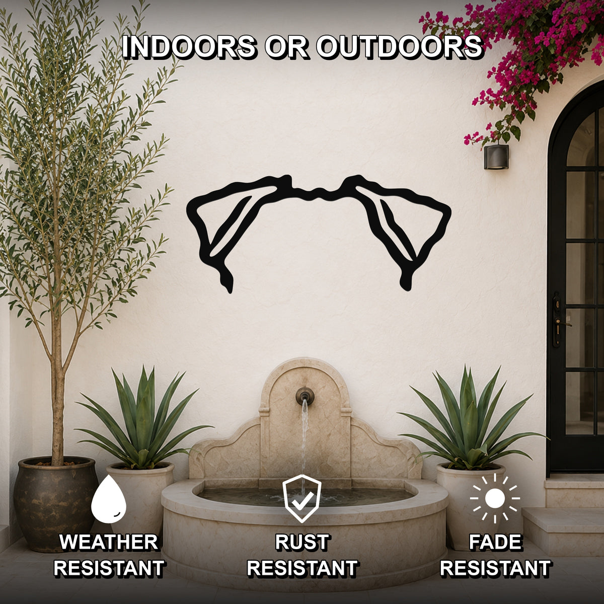 Pitbull dog ear waterproof metal wall art, mockup 2
