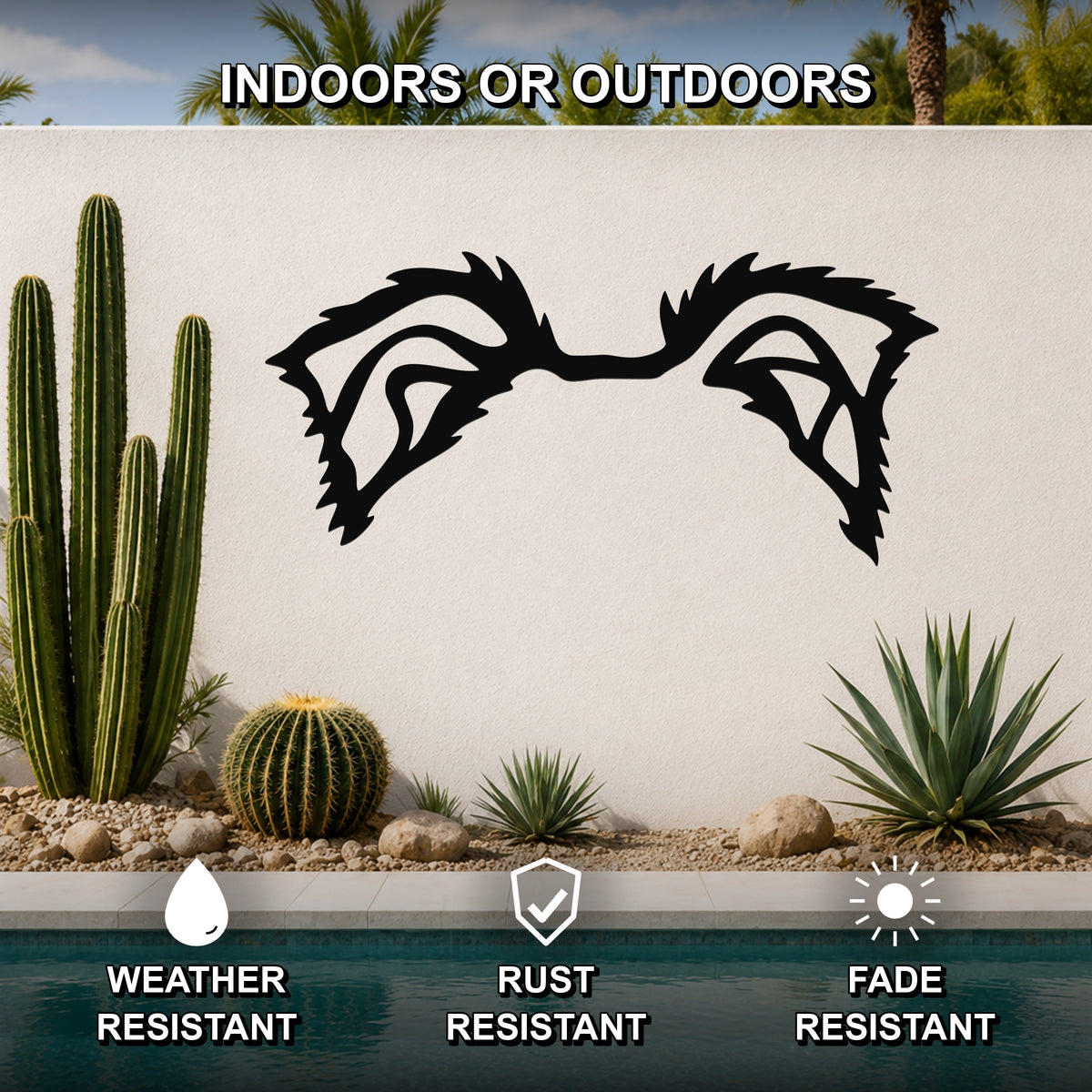 Border Collie dog ear waterproof metal wall art, mockup 2