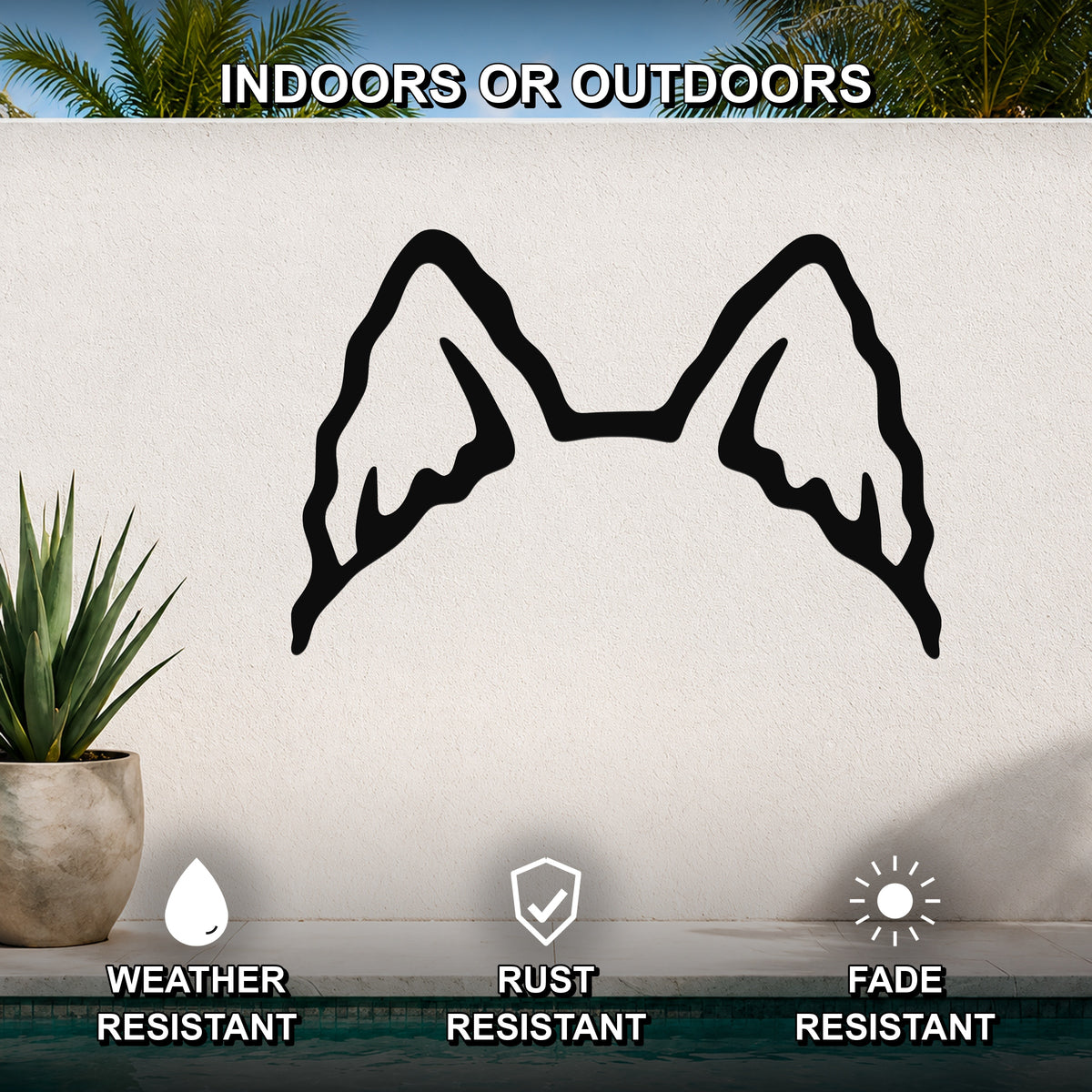 Husky dog ear waterproof metal wall art, mockup 2