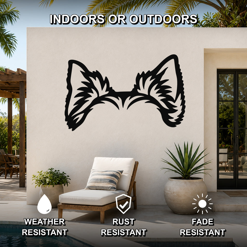 Shorkie dog ear waterproof metal wall art, mockup 2
