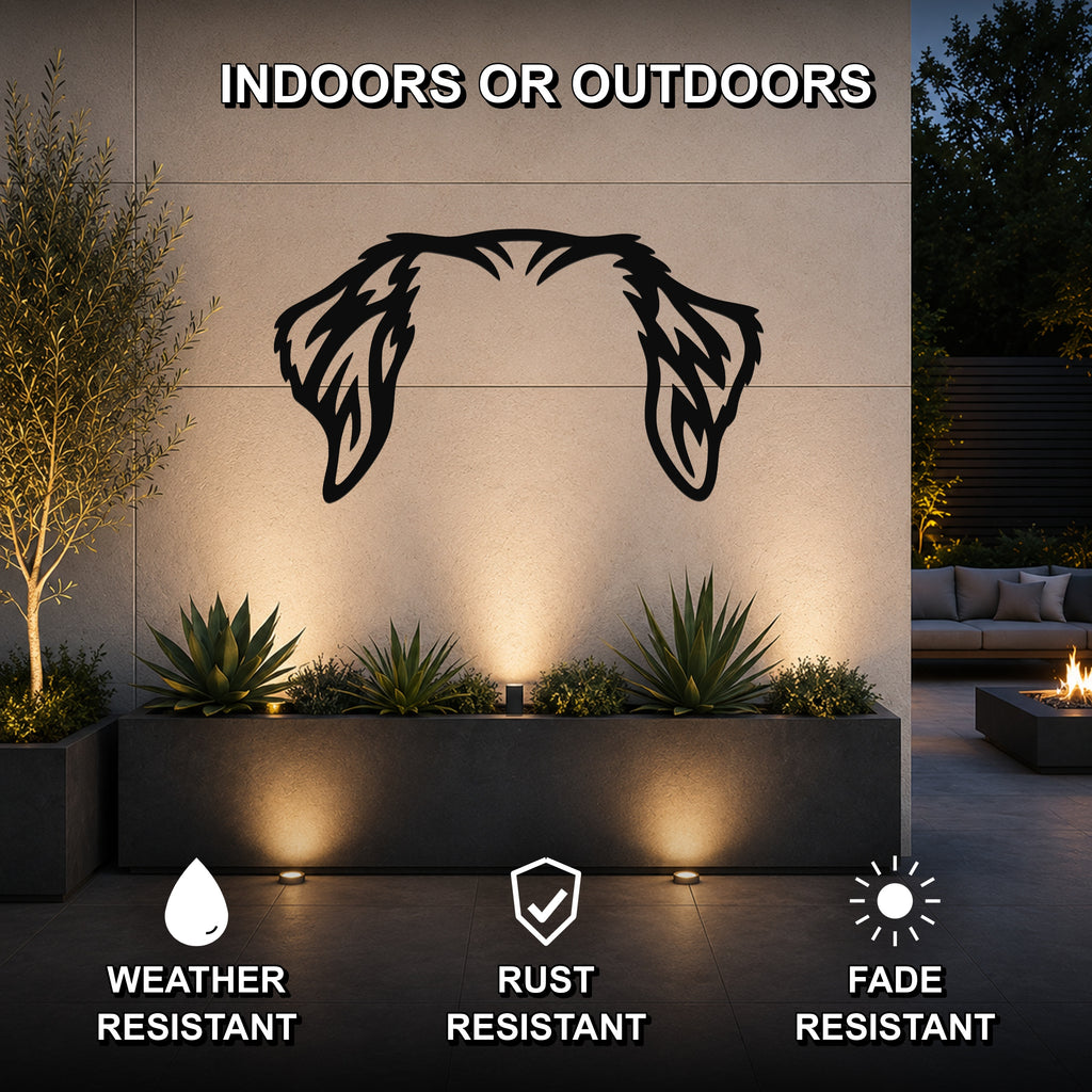 Toller dog ear waterproof metal wall art, mockup 2