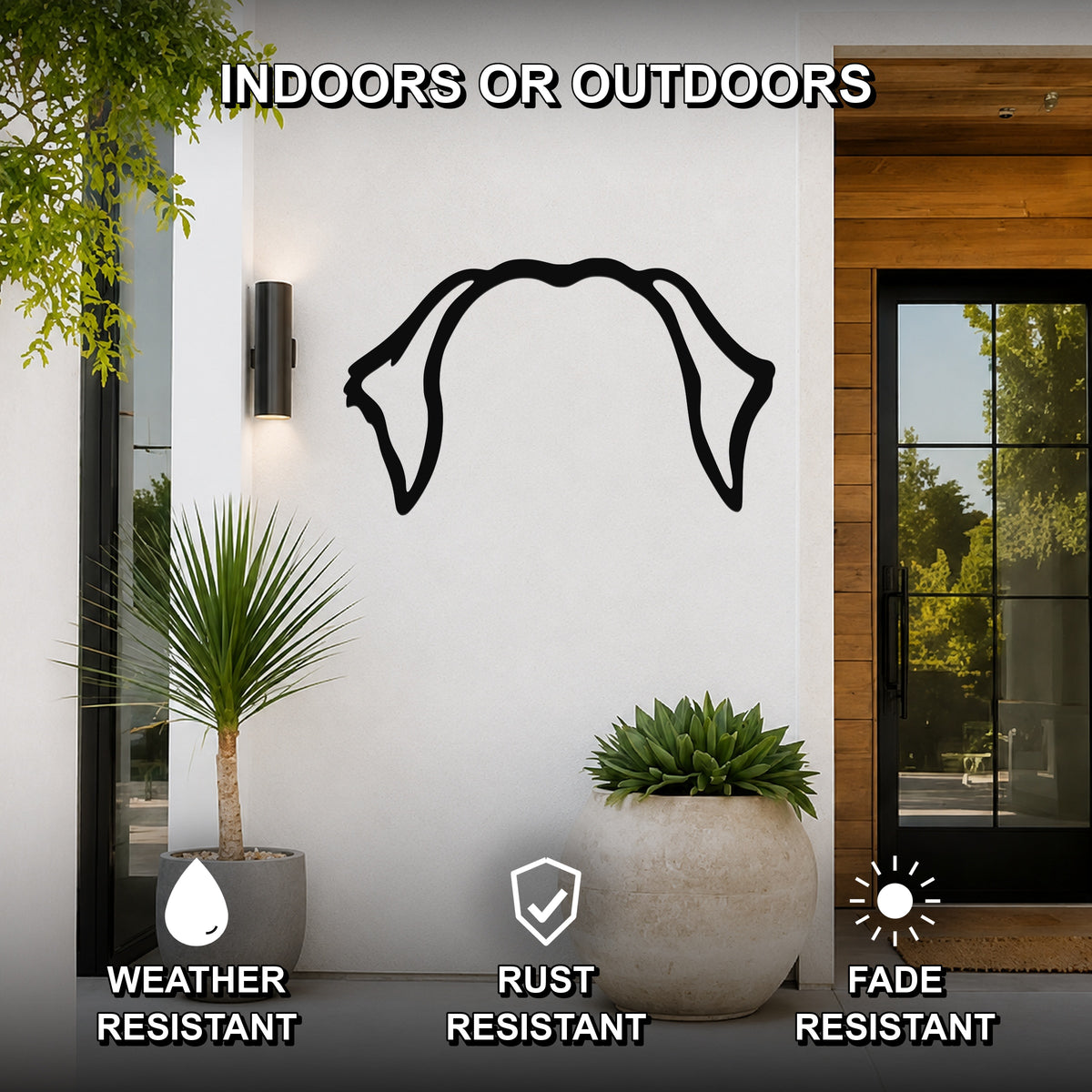 Labrador Retriever dog ear waterproof metal wall art, mockup 2