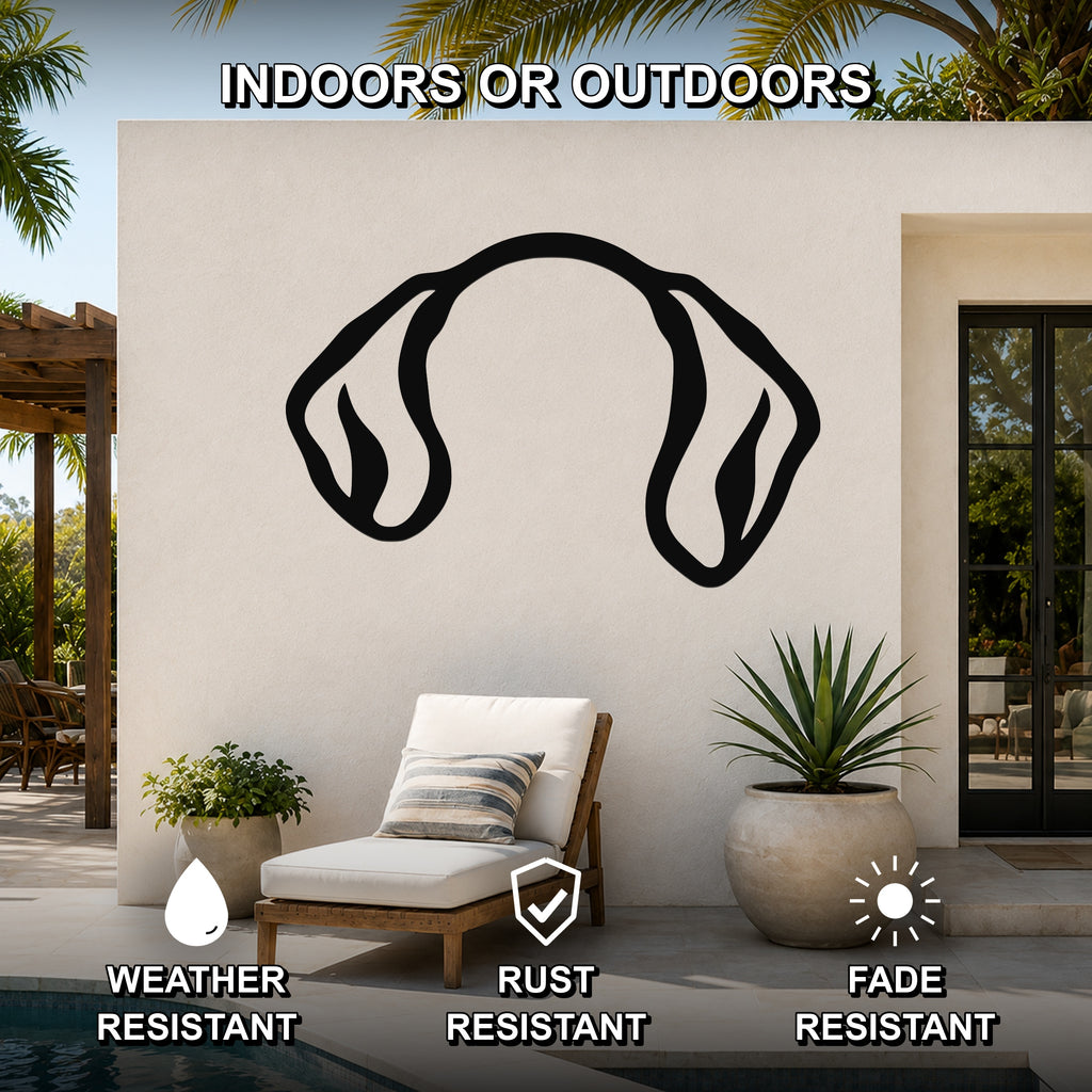 Chiweenie dog ear waterproof metal wall art, mockup 2