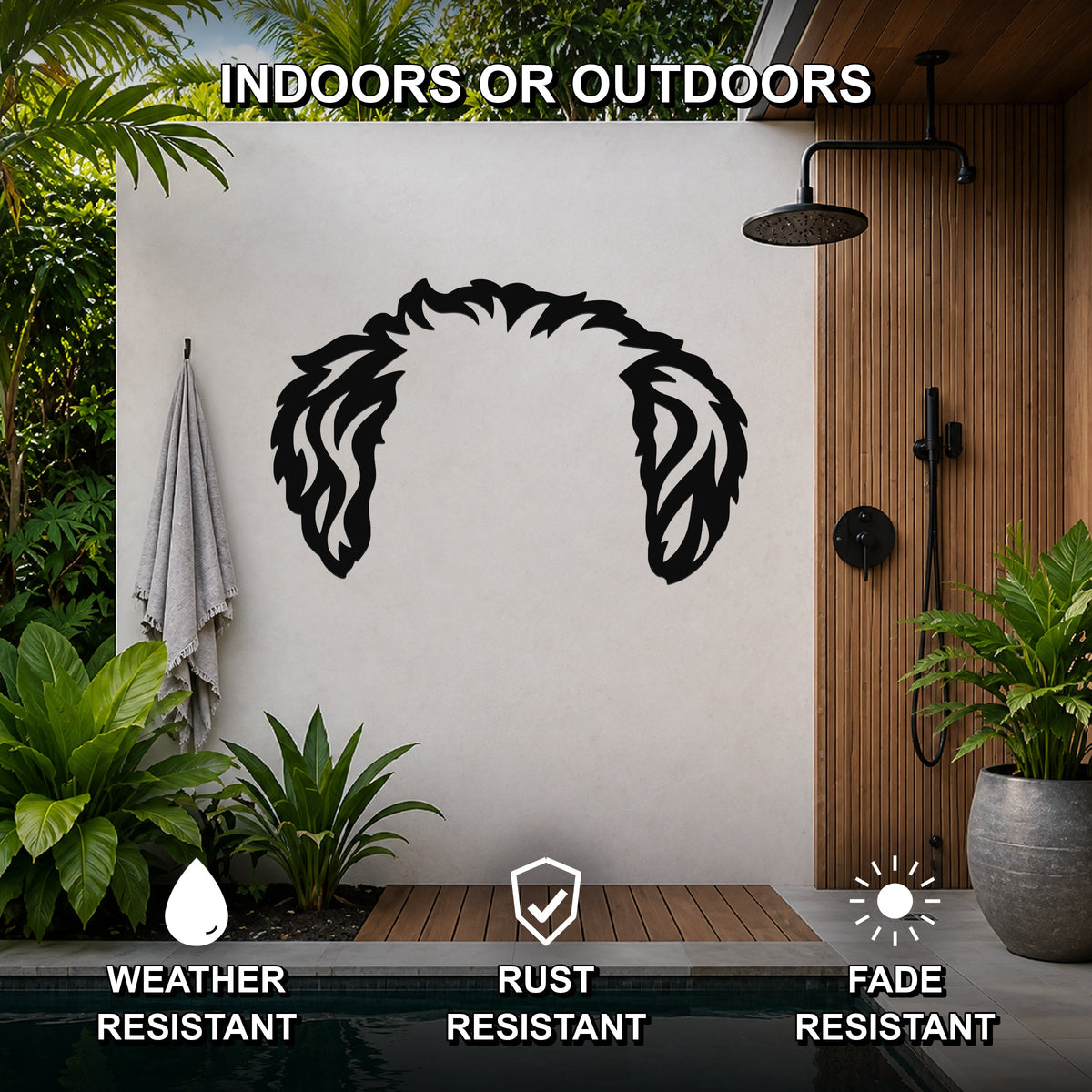 Maltipoo dog ear waterproof metal wall art, mockup 2
