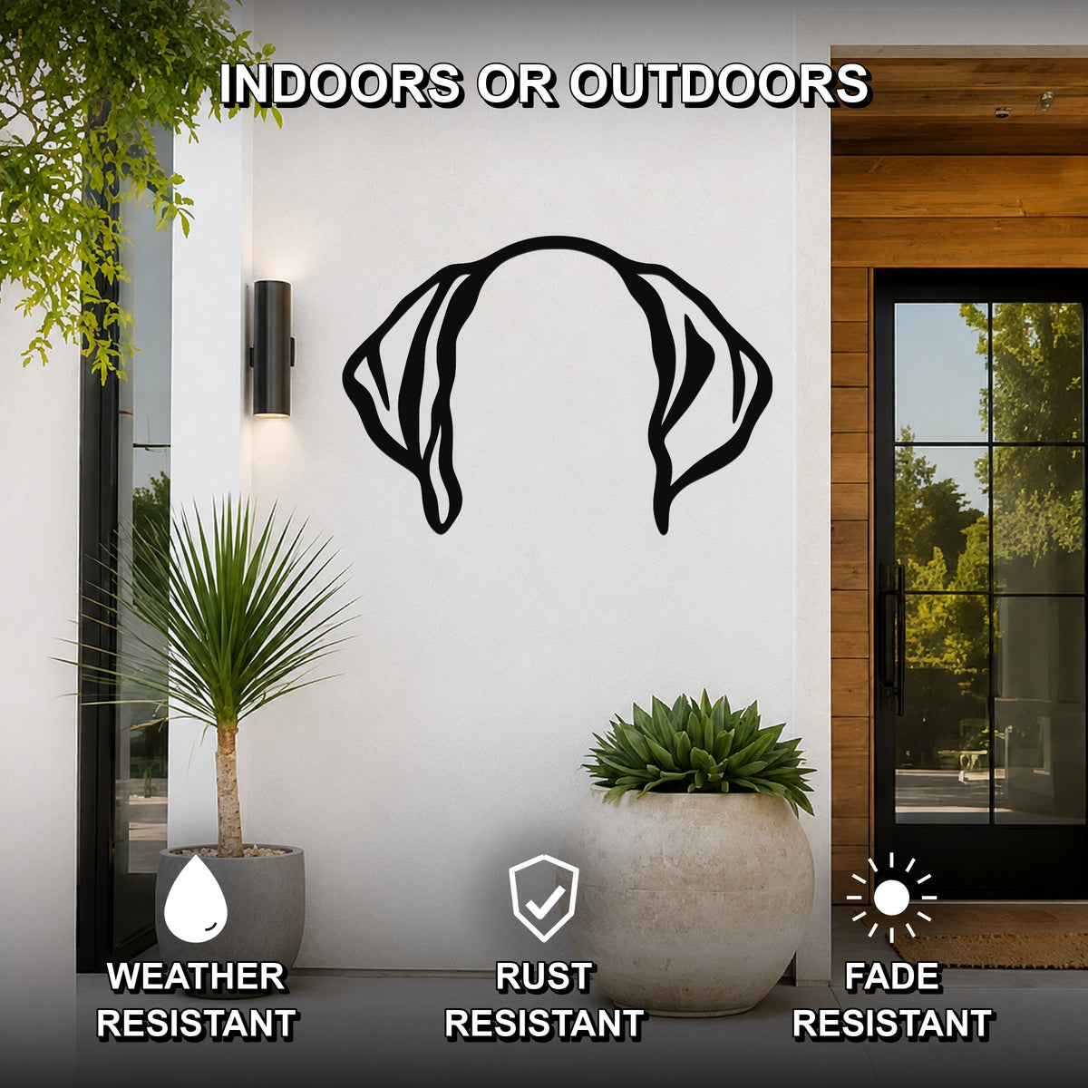 Pointer dog ear waterproof metal wall art, mockup 2