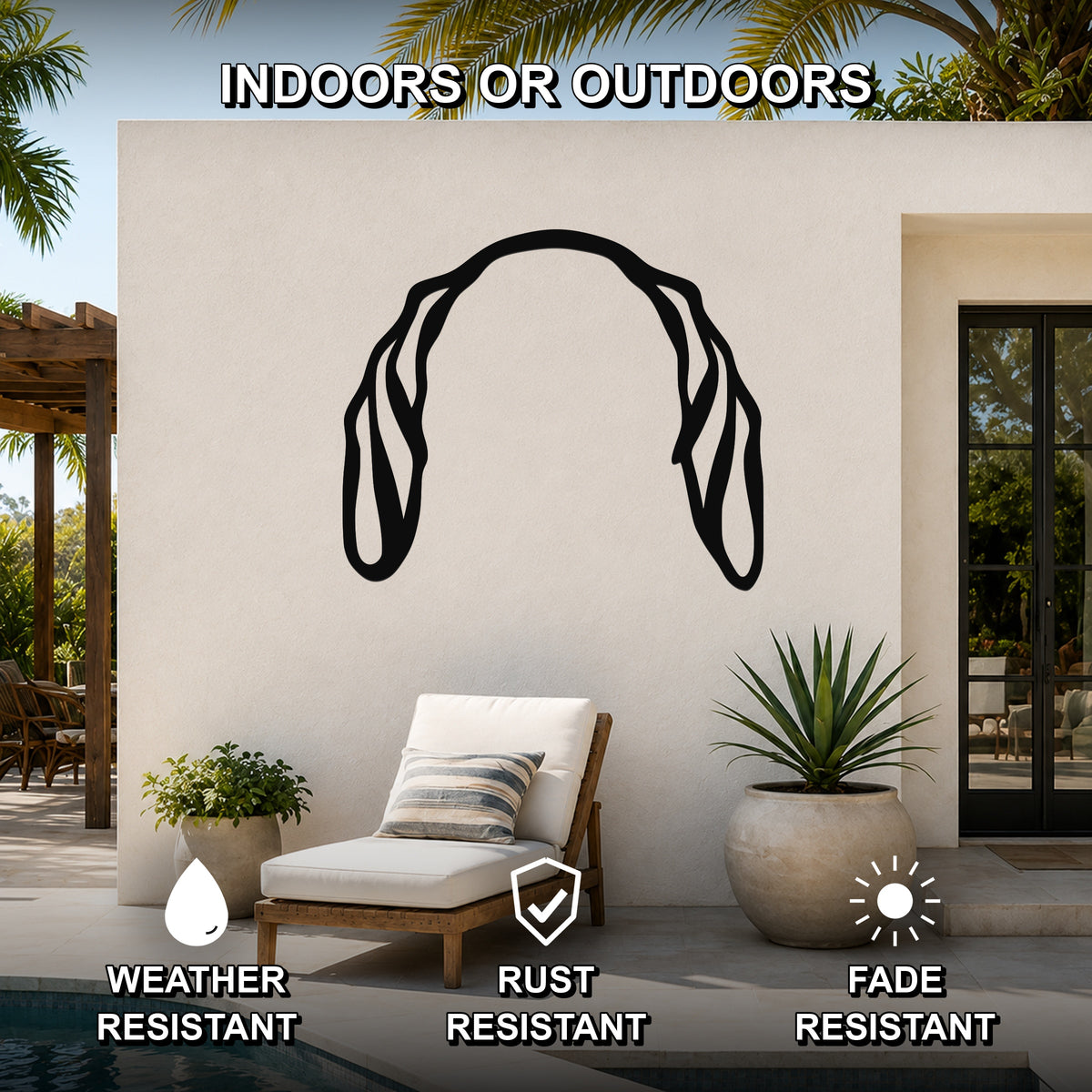 American Foxhound dog ear waterproof metal wall art, mockup 2