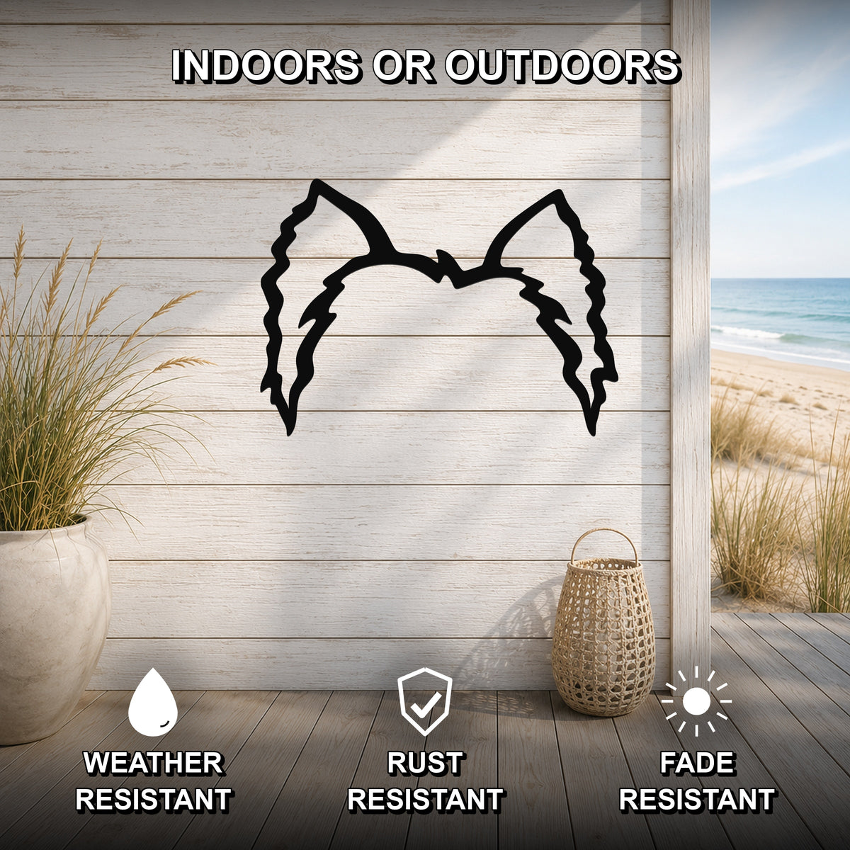 Shorkie dog ear waterproof metal wall art, mockup 2