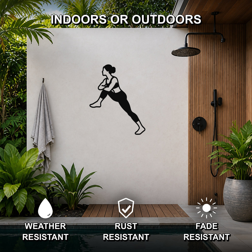 Female Wrestling Lift and Finish waterproof steel metal wall art, mockup 2