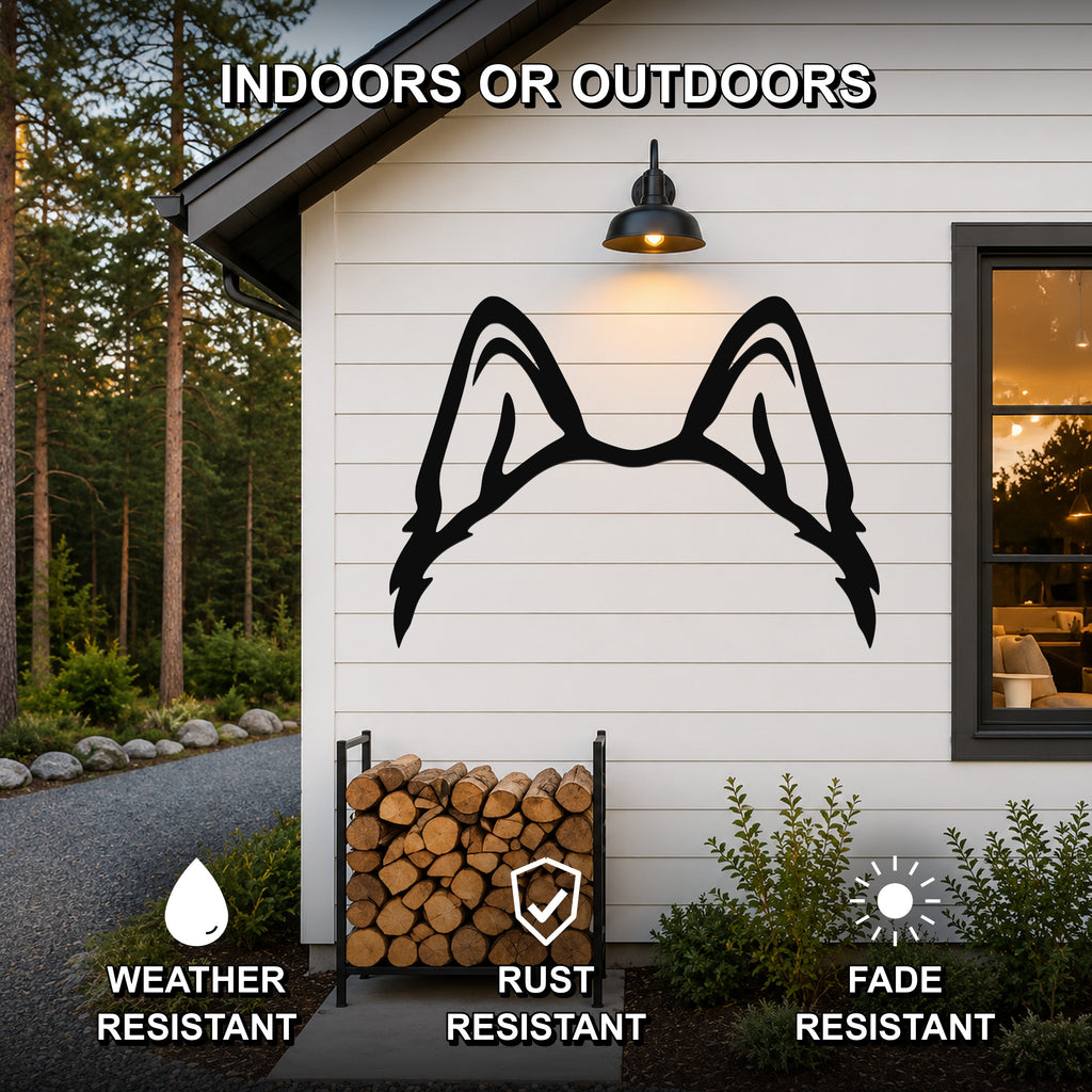 Husky dog ear waterproof metal wall art, mockup 2