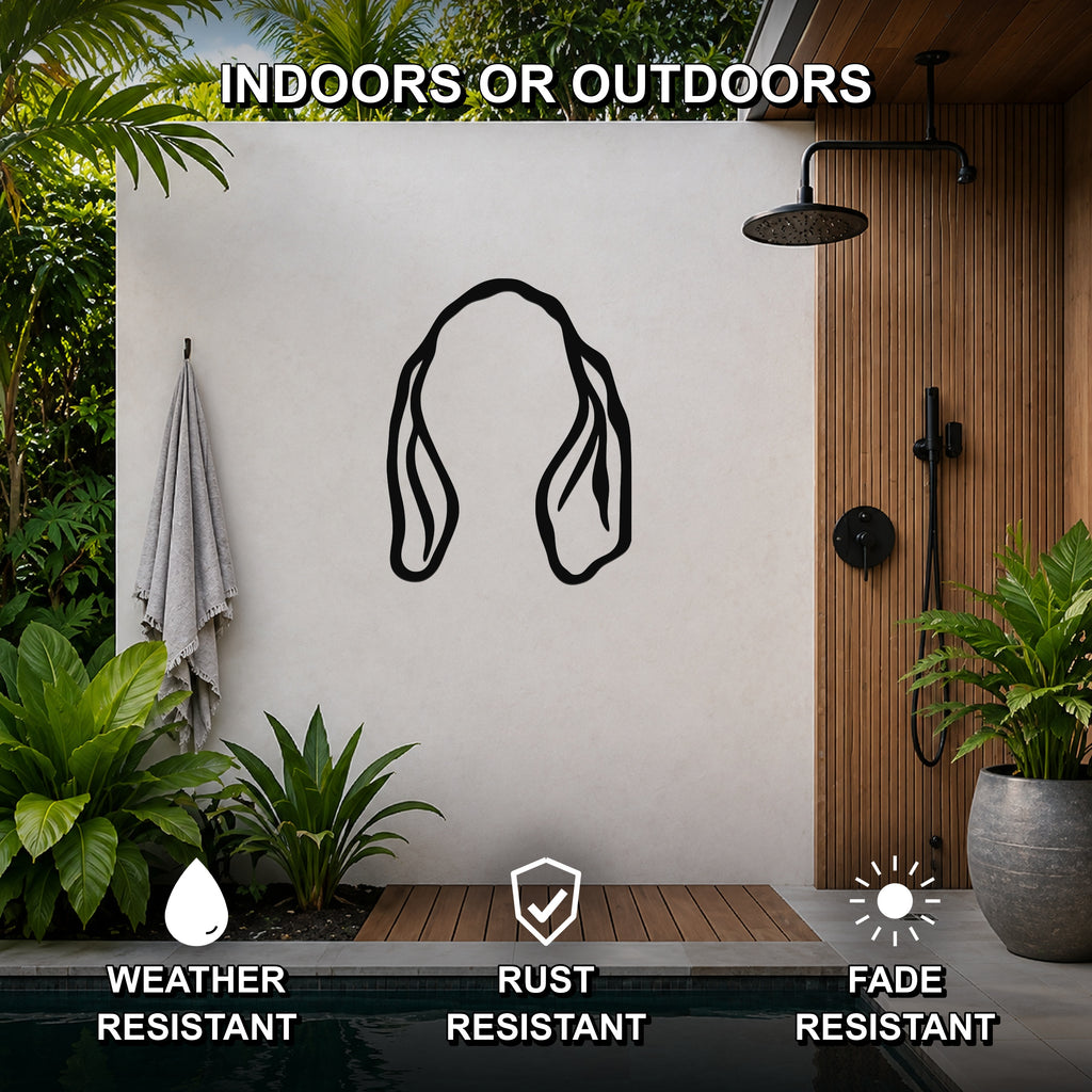 Coonhound dog ear waterproof metal wall art, mockup 2