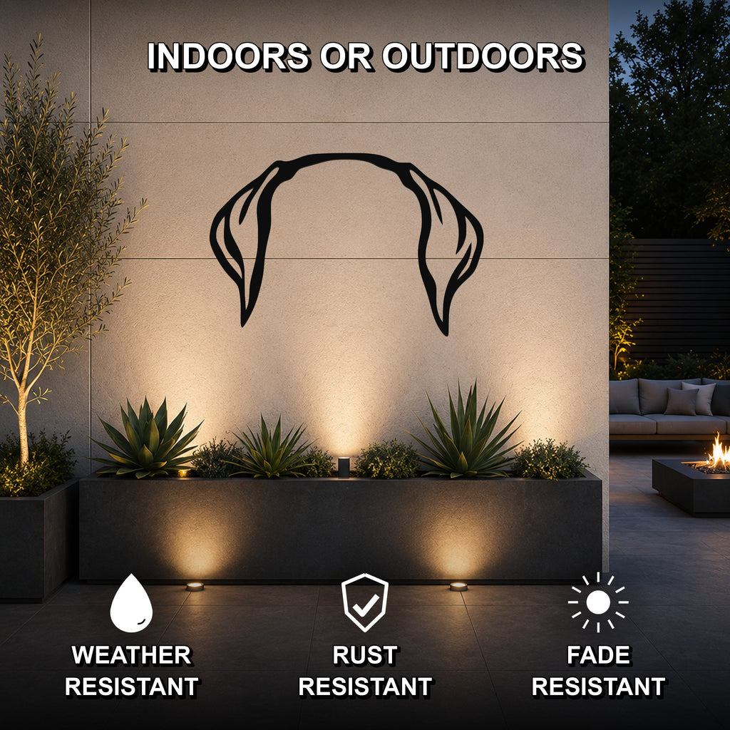 Doberman dog ear waterproof metal wall art, mockup 2