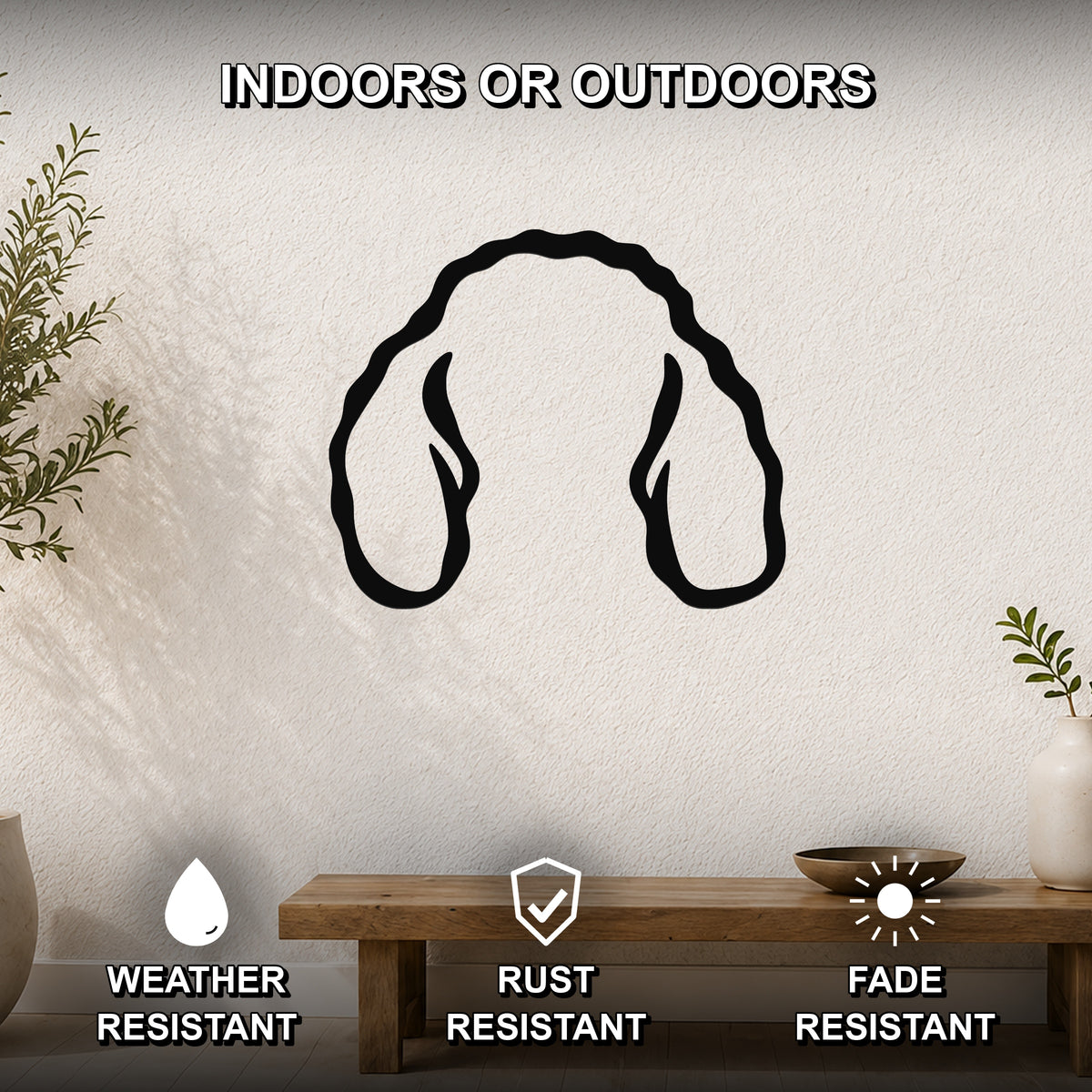 Bloodhound dog ear waterproof metal wall art, mockup 2