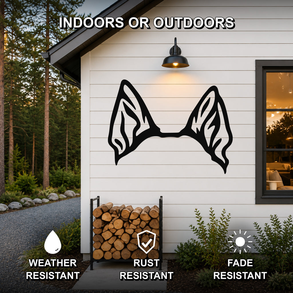 Shepsky dog ear waterproof metal wall art, mockup 2