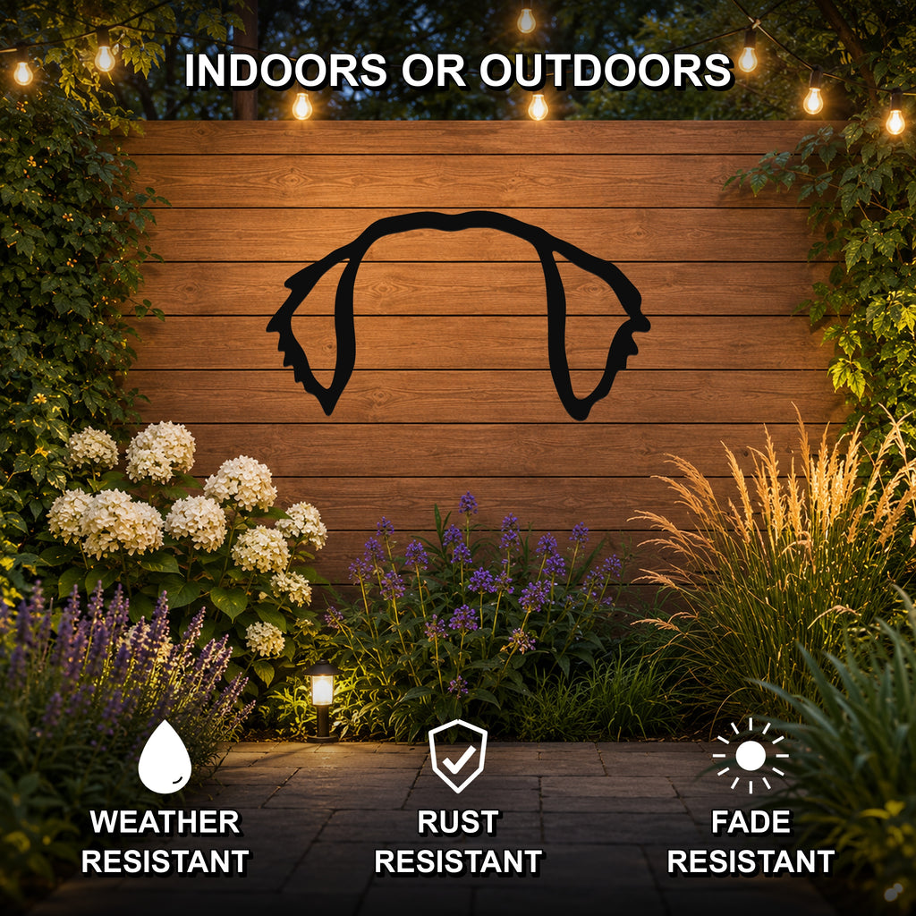 Wire-haired Dachshund dog ear waterproof metal wall art, mockup 2
