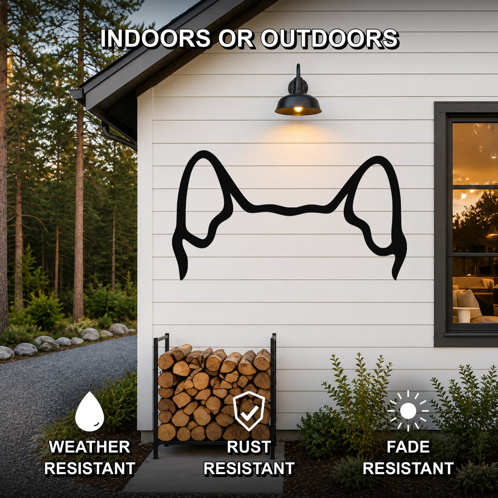 Schipperke dog ear waterproof metal wall art, mockup 2
