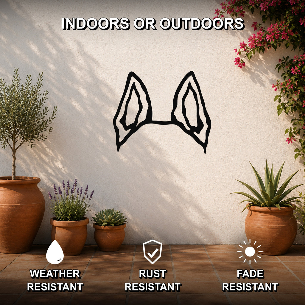 Dutch Shepherd dog ear waterproof metal wall art, mockup 2