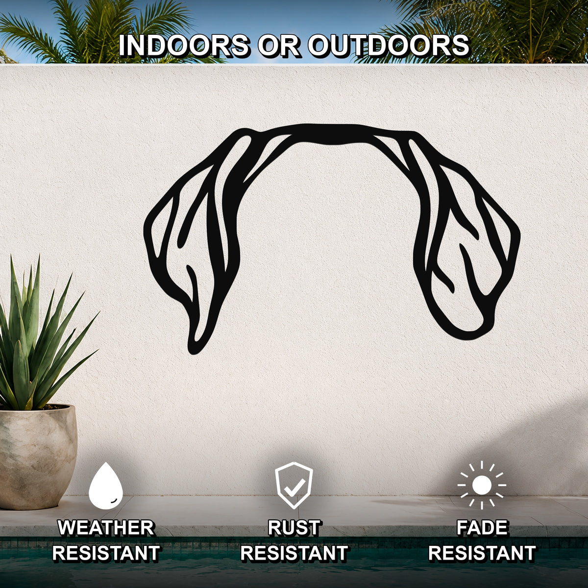 Weimaraner dog ear waterproof metal wall art, mockup 2