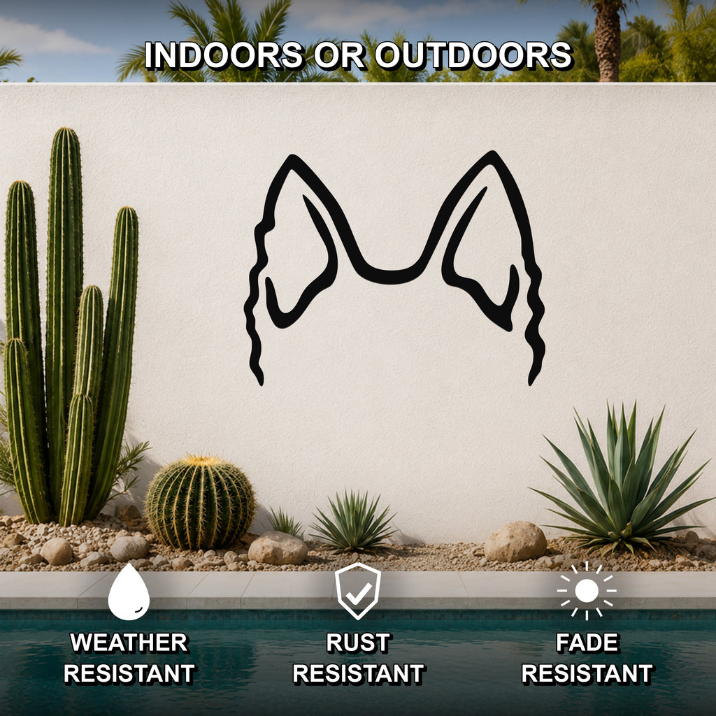 Rat Terrier dog ear waterproof metal wall art, mockup 2