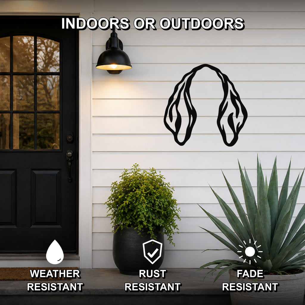Bloodhound dog ear waterproof metal wall art, mockup 2