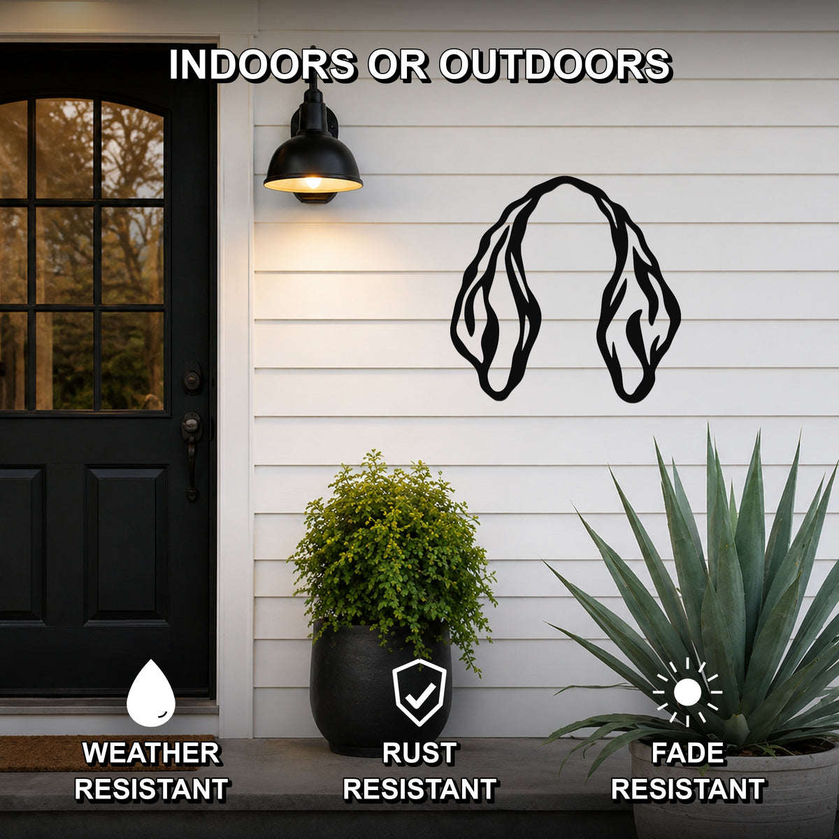 Bloodhound dog ear waterproof metal wall art, mockup 2