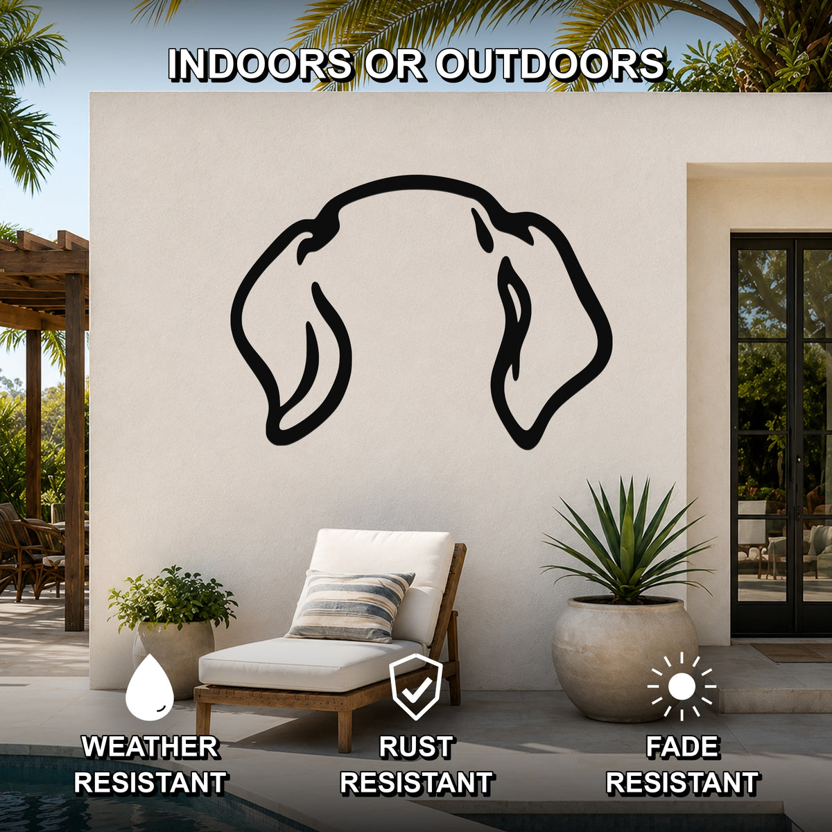 Hungarian Vizsla dog ear waterproof metal wall art, mockup 2