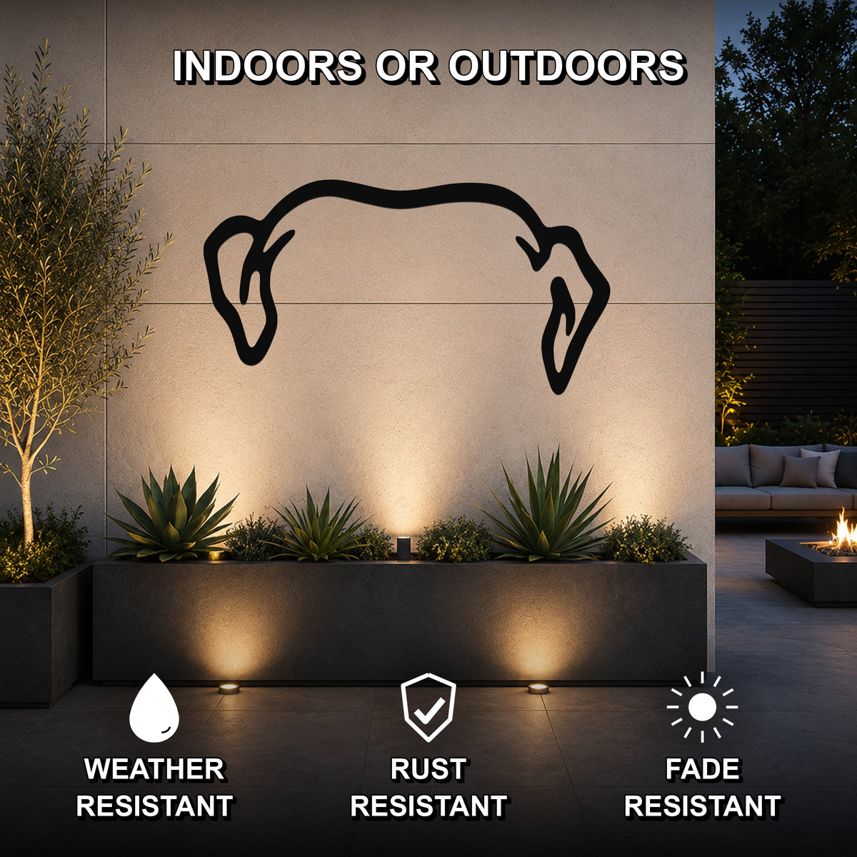 Rottweiler dog ear waterproof metal wall art, mockup 2