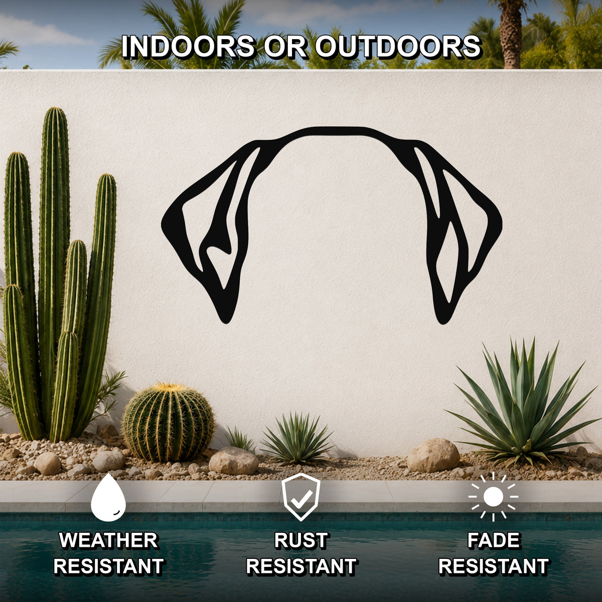 Dalmatian dog ear waterproof metal wall art, mockup 2