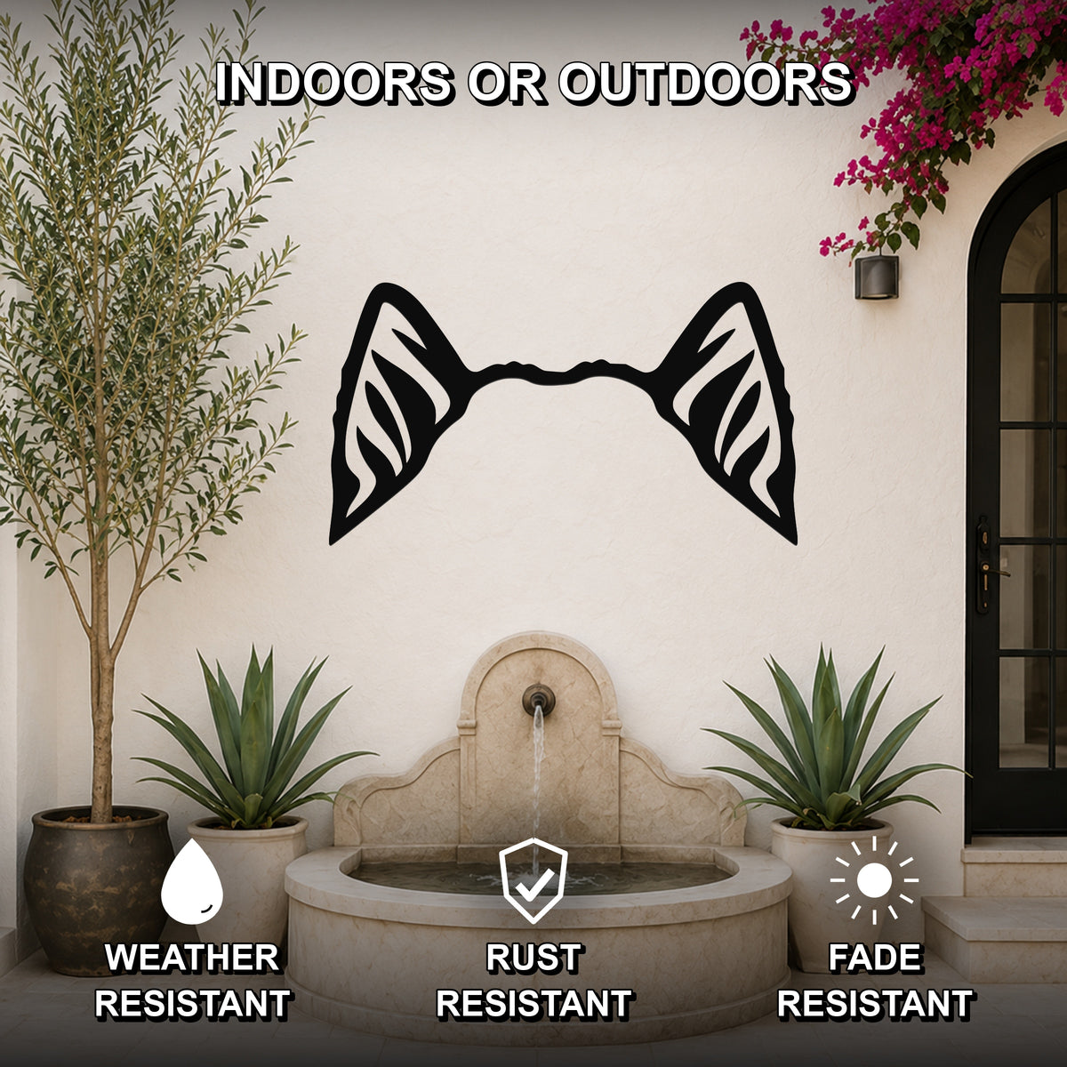 Alaskan Malamute dog ear waterproof metal wall art, mockup 2