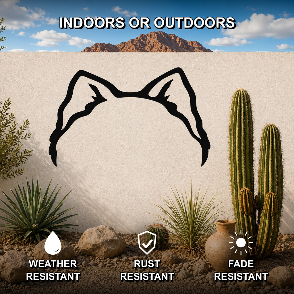 Samoyed dog ear waterproof metal wall art, mockup 2