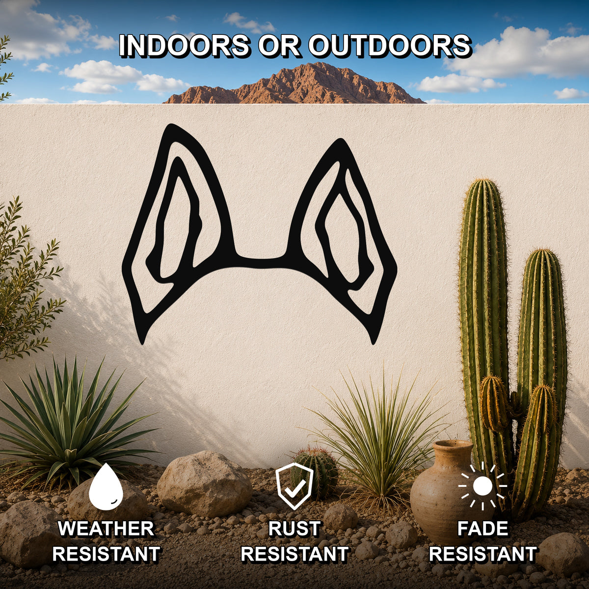 Dutch Shepherd dog ear waterproof metal wall art, mockup 2