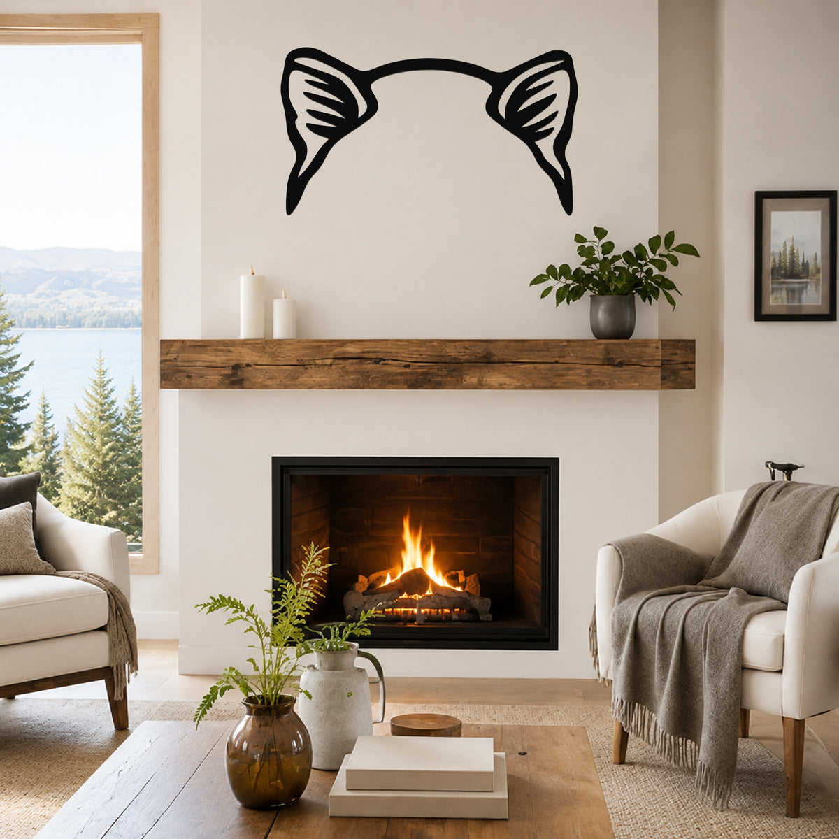 Akita dog ear waterproof metal wall art, mockup 3