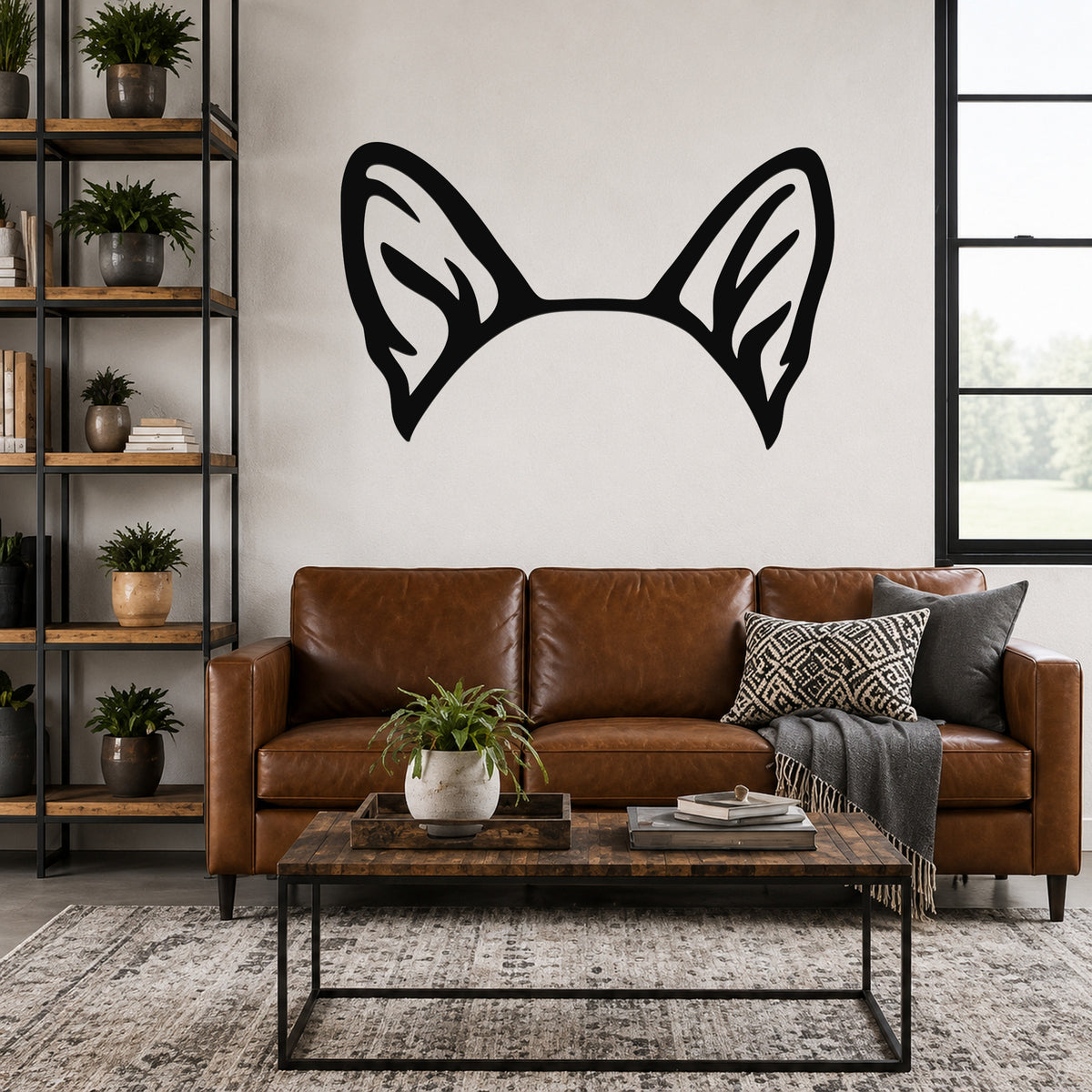 Welsh Corgi dog ear waterproof metal wall art, mockup 3