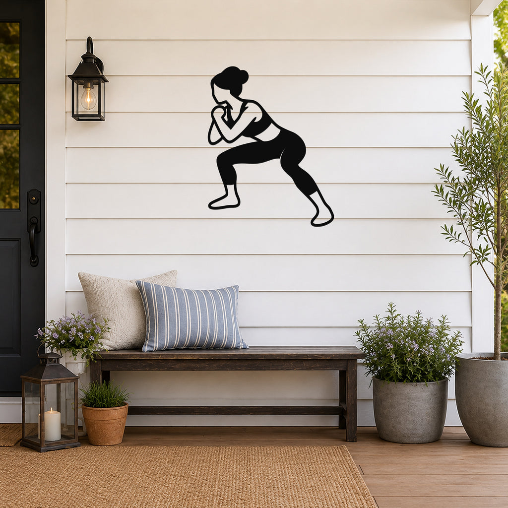 Female Wrestling Overhook Control waterproof steel metal wall art, mockup 3