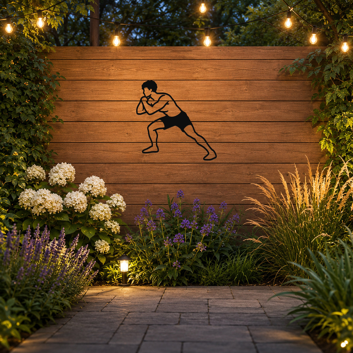 Male Wrestling Underhook Control waterproof steel metal wall art, mockup 3